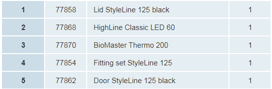 Style Line 125 black OASE схема